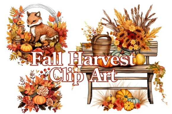 Autumn's Digital Toolkit: Fall Harvest Clip Art Collection 1