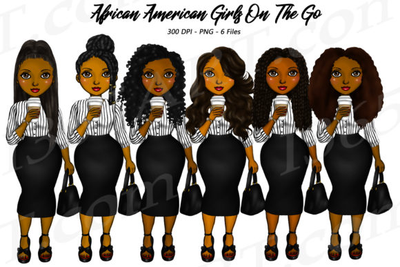 Black Women Clipart Girl Boss Set PNG: Bold Designs for Modern Brands