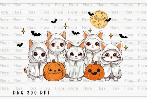 Ghost Cat Spooky Pumpkin Halloween PNG: A Designer's Asset