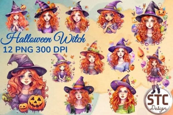 Halloween Witch Watercolor: Unleash Spooky Elegance in Your Designs