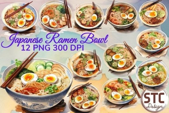 Japanese Ramen Watercolor Sublimation: A Feast for the Eyes