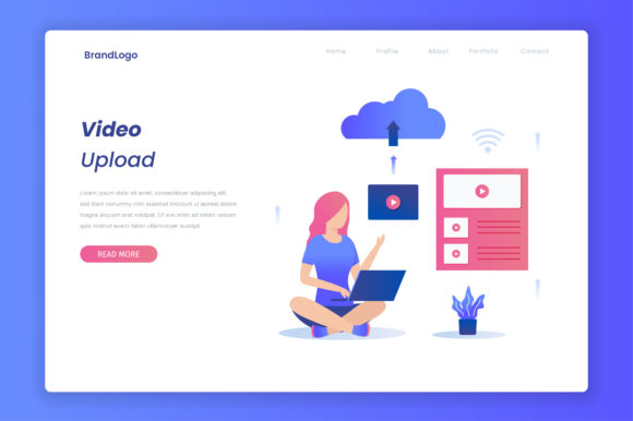 Understanding the Flat Illustration Video Upload Concept