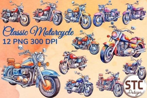 Unleash Vintage Vibes: Retro Classic Motorcycle Sublimation Designs