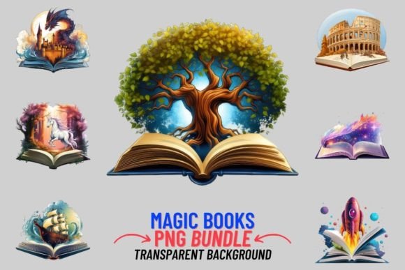 Unleashing Enchantment: Watercolor Magic Books Sublimation