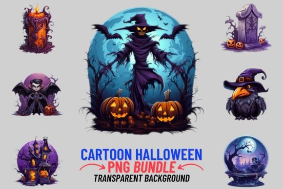 Watercolor Cartoon Halloween Sublimation: Spooky Charm for Projects